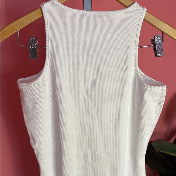 NWT Nasty Gal Standards High Ribbed Midi Dress, White, Size 8 - Picture 9 of 14